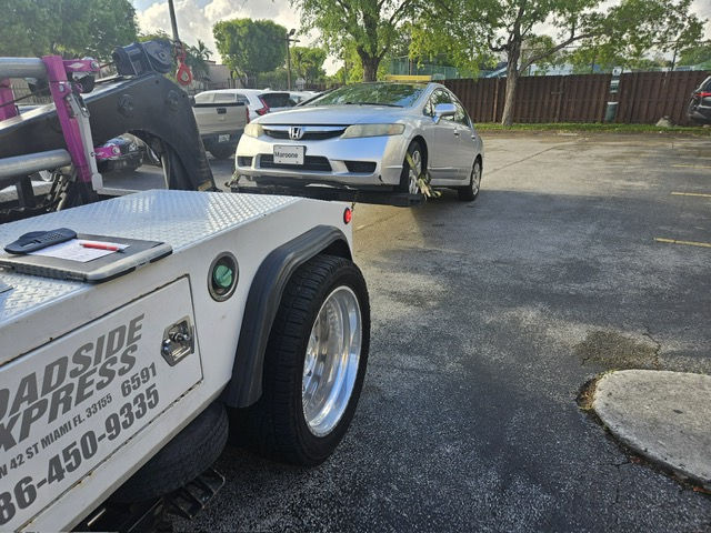 car being towed