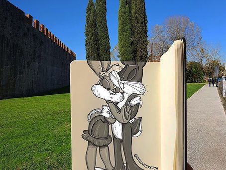 Artista italiano usa desenhos para transformar pontos de referência reais em imagens divertidas