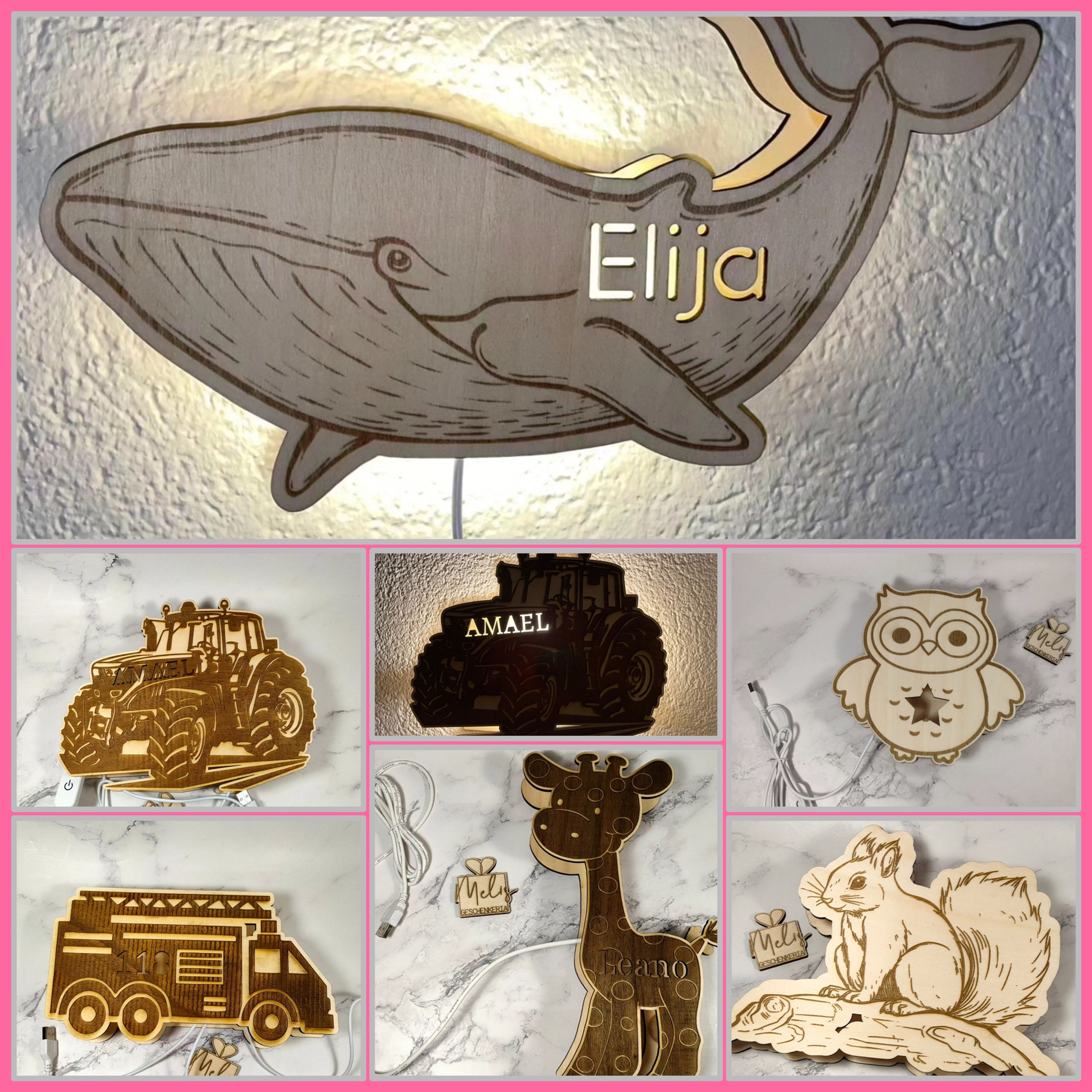 Wandlampe nach Wunsch Personalisiert