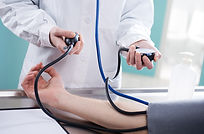 Taking blood pressue