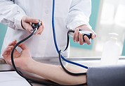 Taking blood pressue