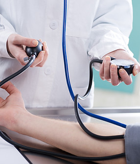 Taking blood pressue