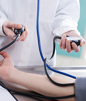 Taking blood pressue