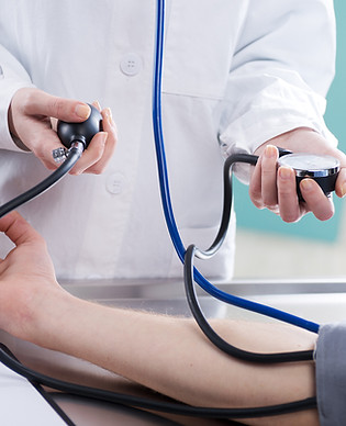 Taking blood pressue