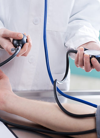 Taking blood pressue