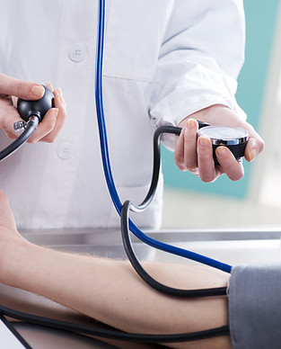 Taking blood pressue