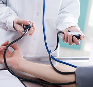 Taking blood pressue