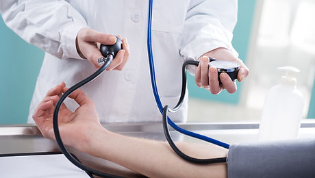 Taking blood pressue