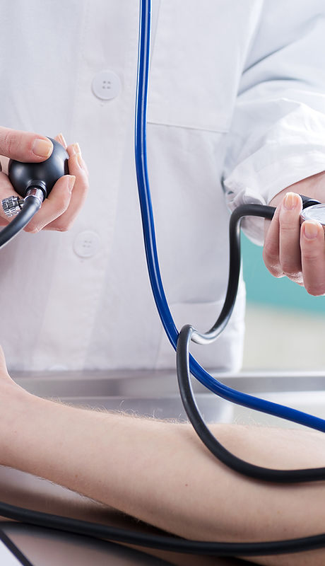 Taking blood pressue