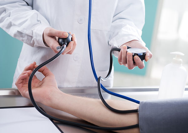 Taking blood pressue