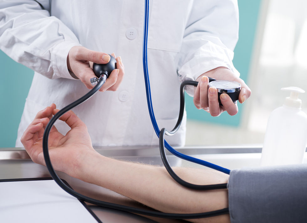 Taking blood pressue