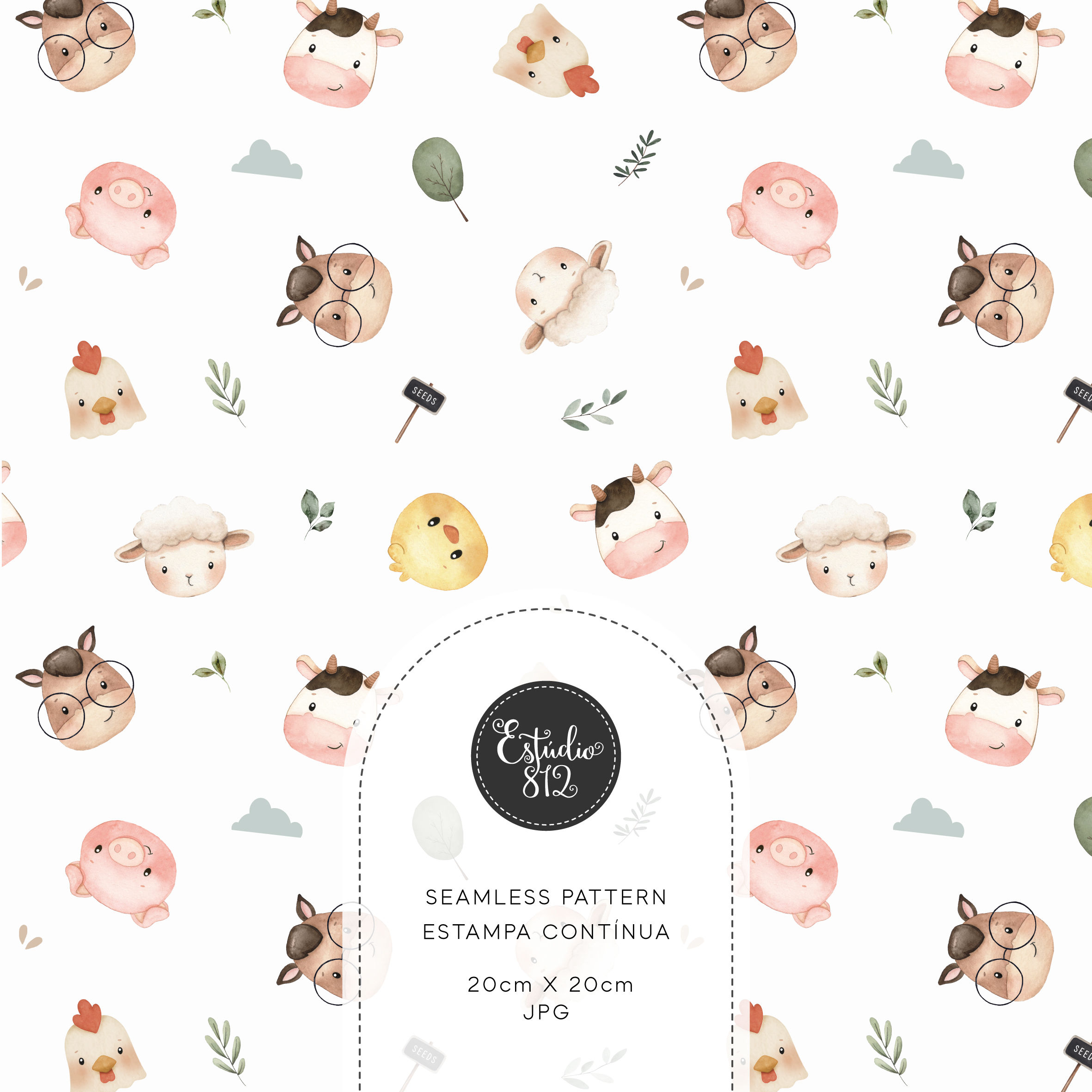 Estampa Fazendinha Carinhas