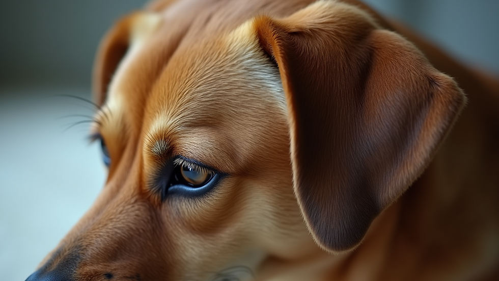 Close-up view of a dog's swollen ear showing signs of aural hematoma