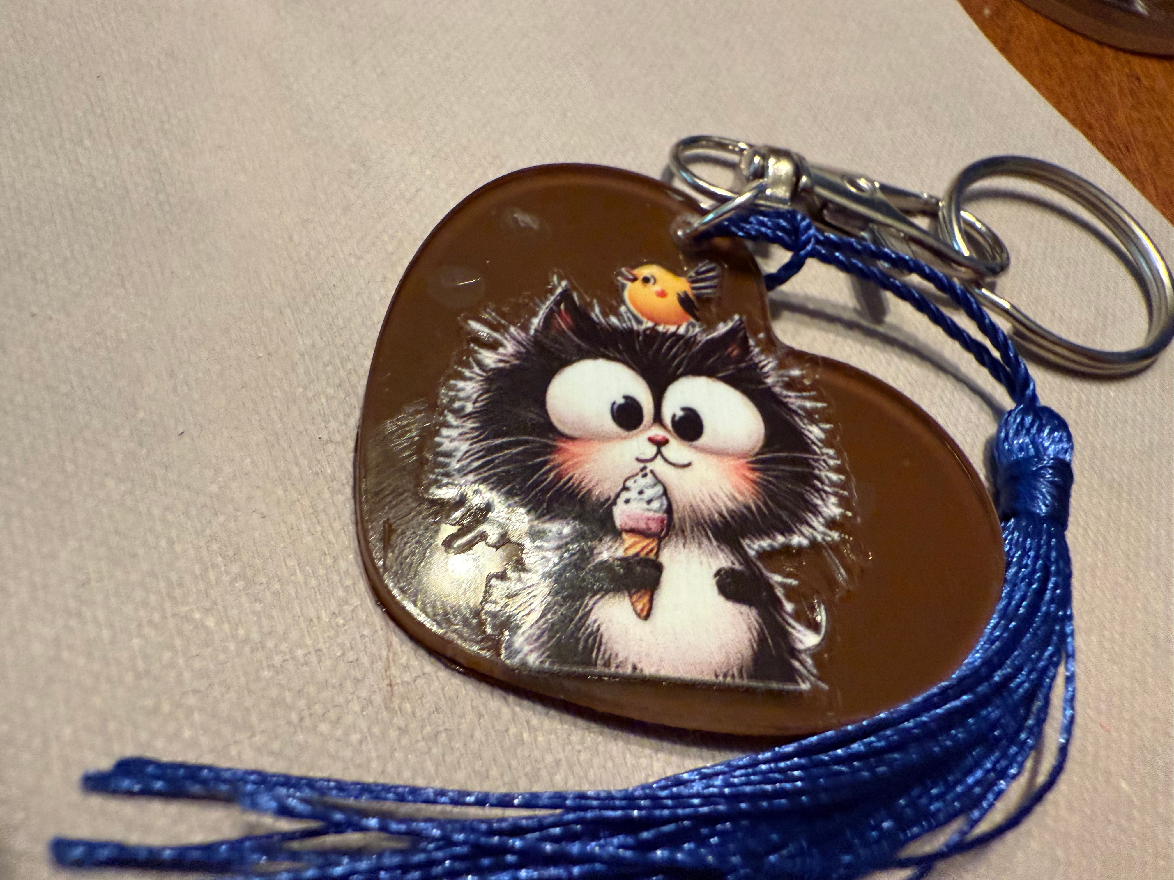 Assorted Acrylic Keychain Cute Black Cats