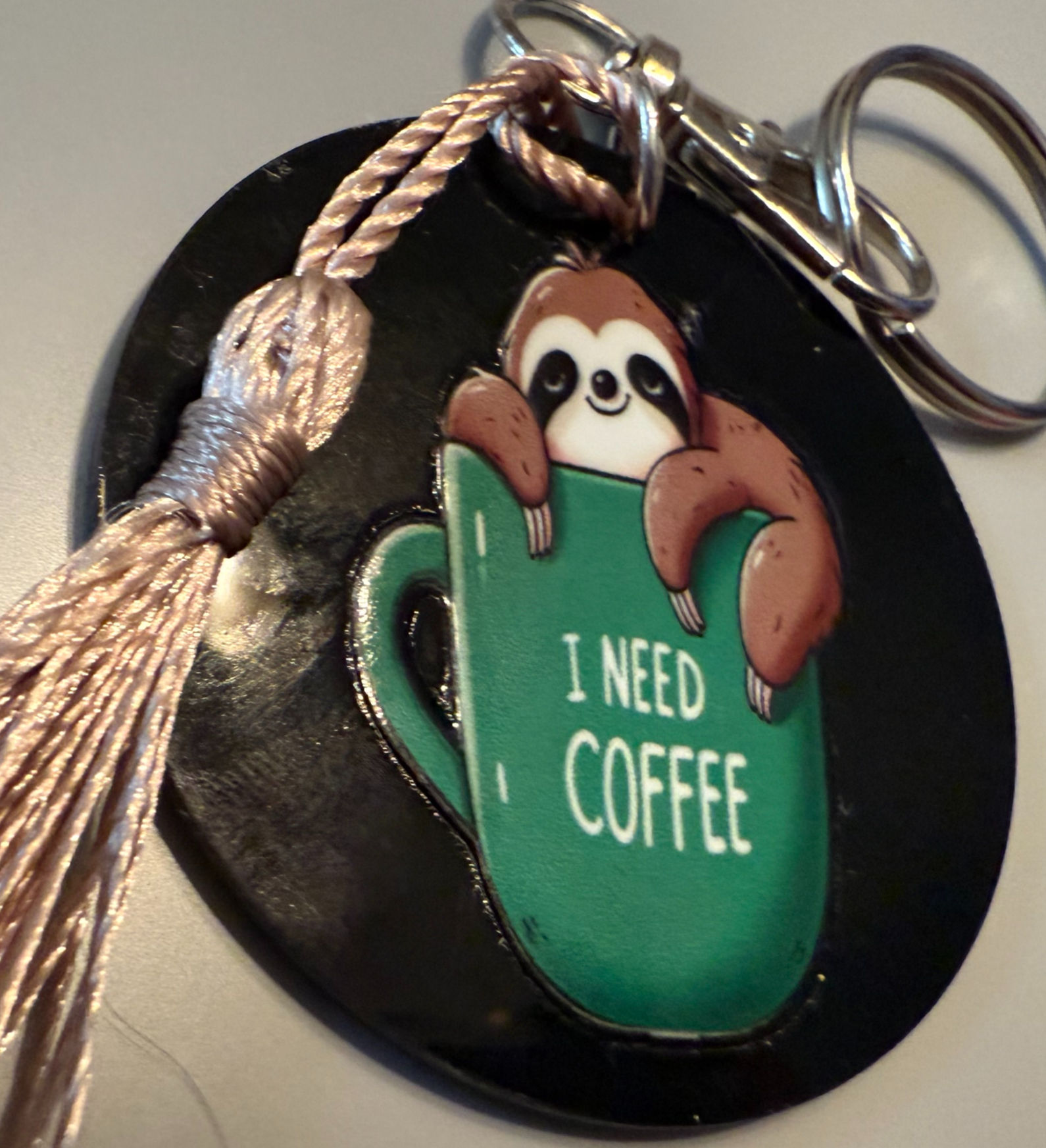 Assorted Acrylic Keychain Round - Sloth