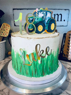 Tractor and Grass Cake