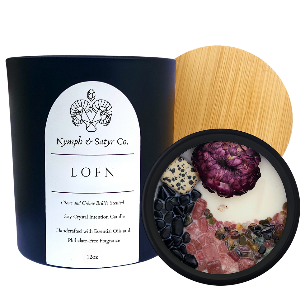 Lofn • 12oz Soy Crystal Candle (Black Glass)