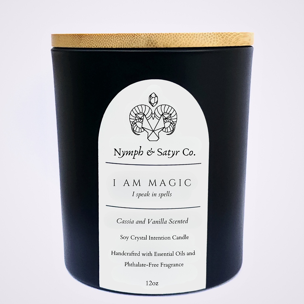 Thumbnail: I AM MAGIC • 12oz Soy Crystal Candle (Black Glass)
