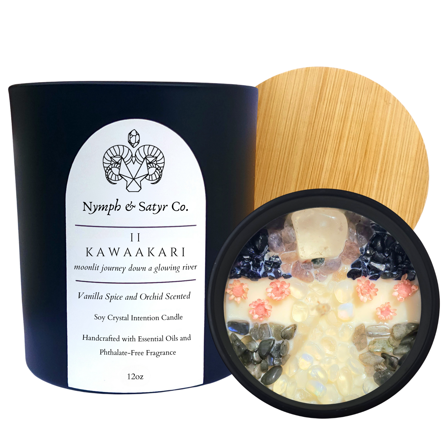 Kawaakari II • 12oz Soy Crystal Candle (Black Glass)