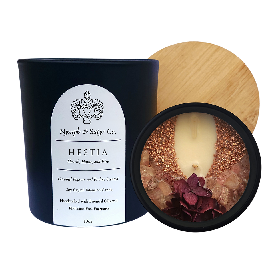 Hestia • 10oz Soy Crystal Candle (Black Glass)
