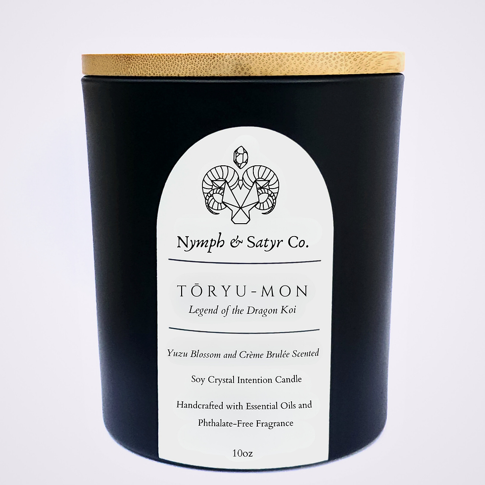 Thumbnail: Tōryu-mon • 12oz Soy Crystal Candle (Black Glass)