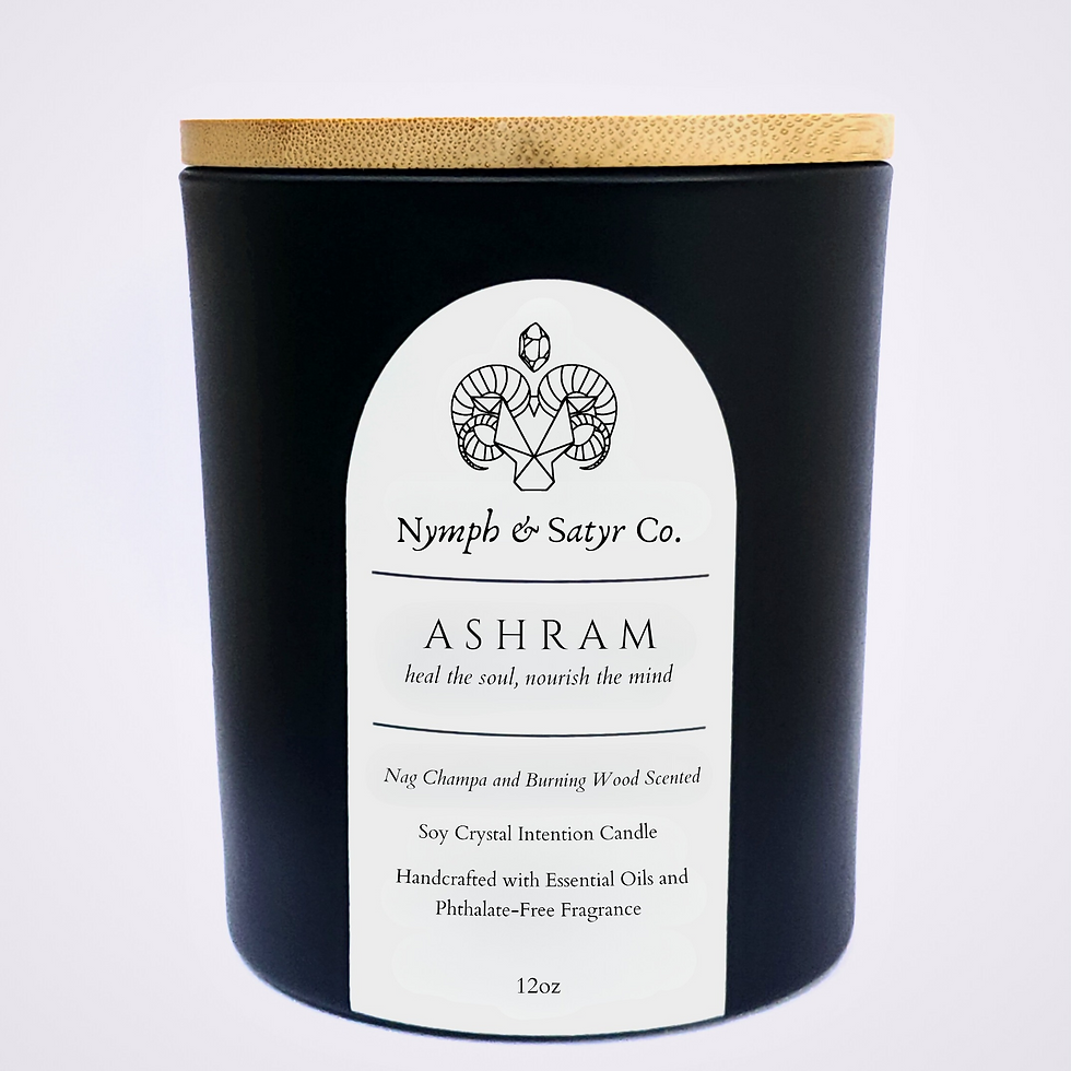 Thumbnail: Ashram • 12oz Soy Crystal Candle (Black Glass)