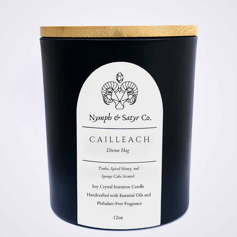 Thumbnail: Cailleach • 12oz Soy Crystal Candle (Black Glass)
