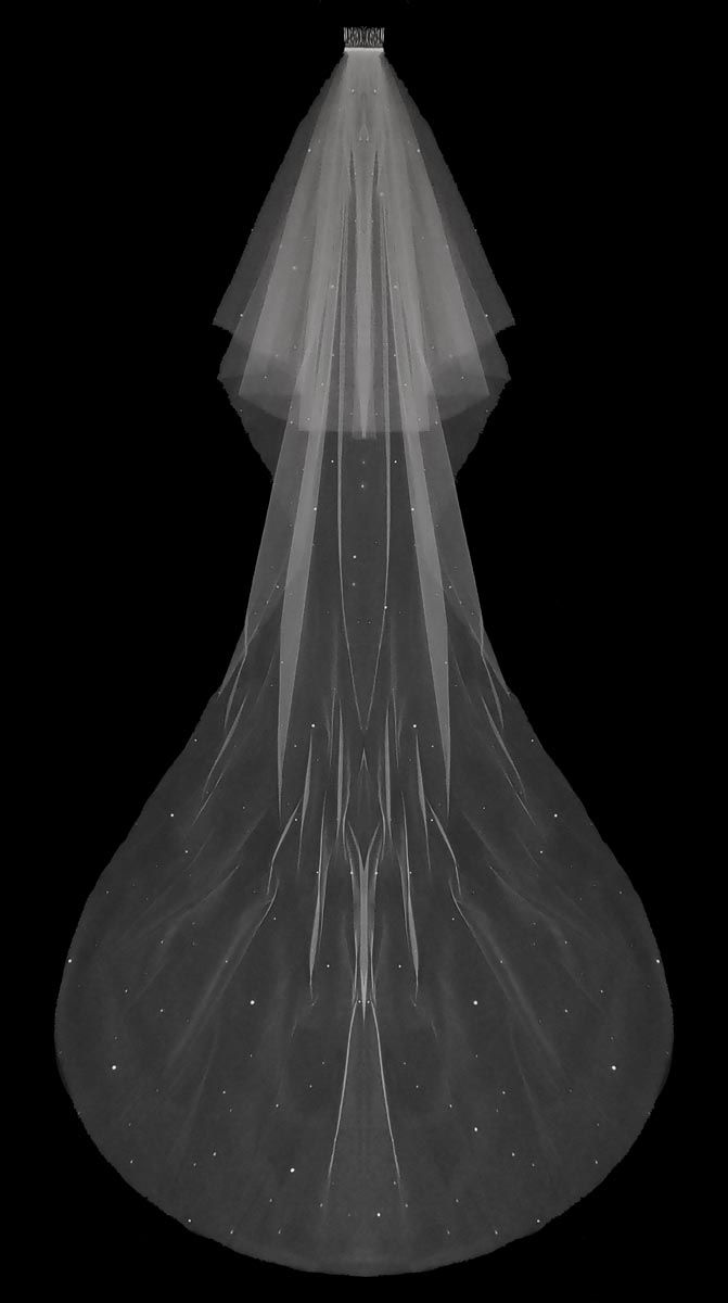 V2466RC-845 Scattered pearls of various sizes, circular cut cathedral & blushe