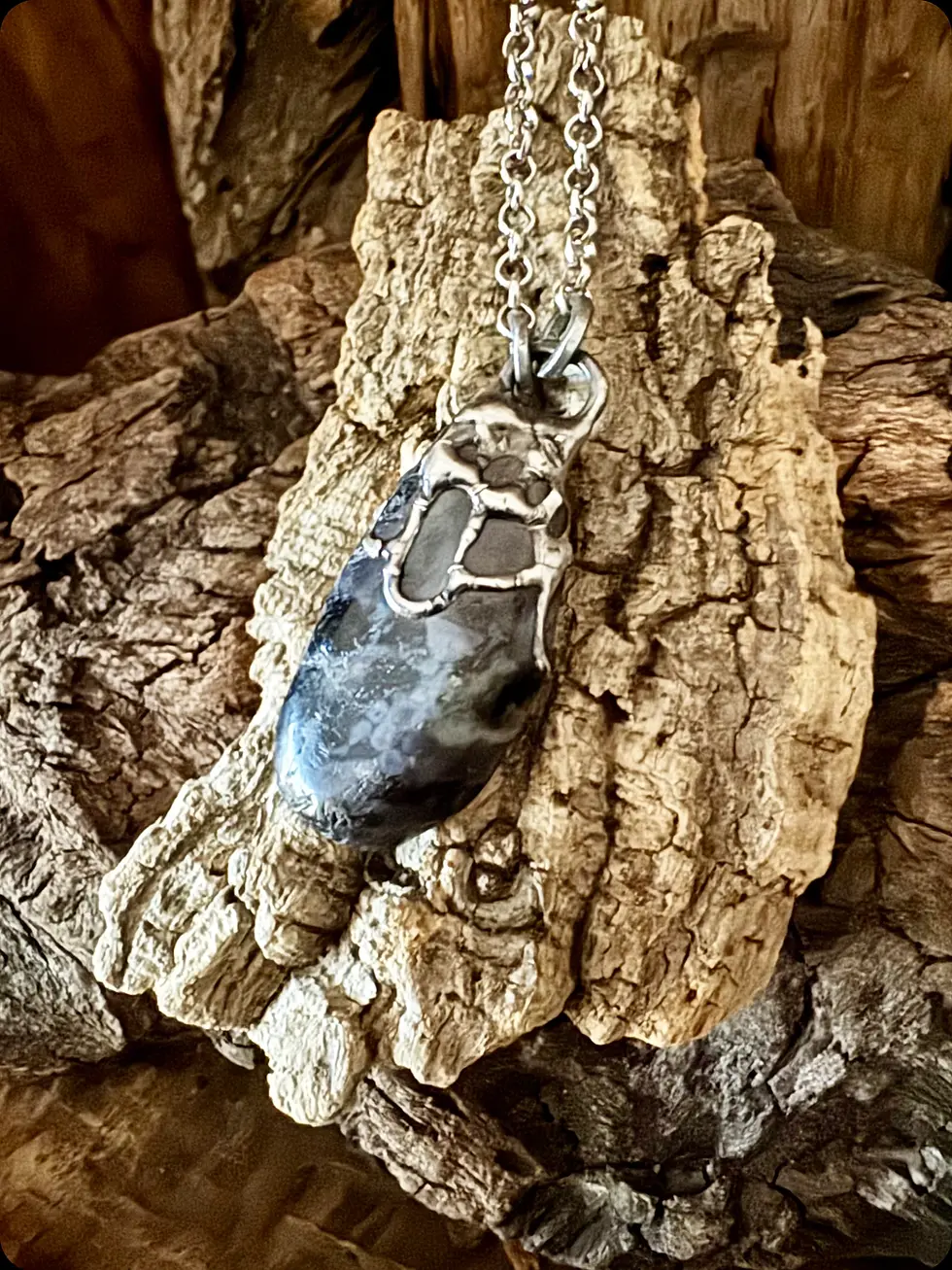 Thumbnail: TUMBLED MERLYNITE PENDANT