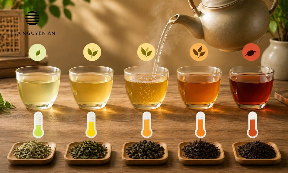 Nhiệt độ nước pha trà ảnh hưởng trực tiếp đến hương vị và độ chát của trà nguyên lá