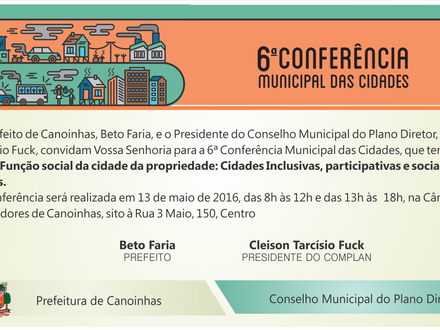 Conferência das Cidades acontece amanhã em Canoinhas