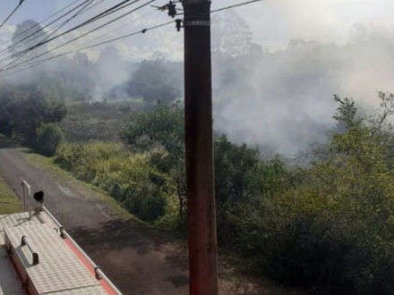 Incêndio florestal mobiliza bombeiros em Três Barras