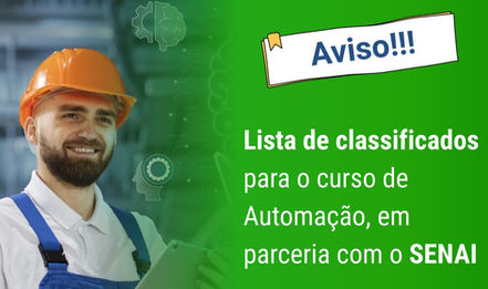 Três Barras divulga Lista de Classificados no Curso de Automação Industrial