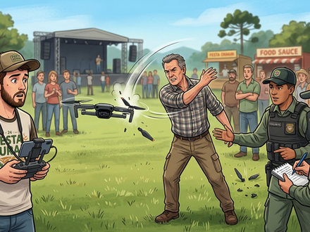 Confusão em evento: Homem danifica drone com tapa no interior de Itaiópolis