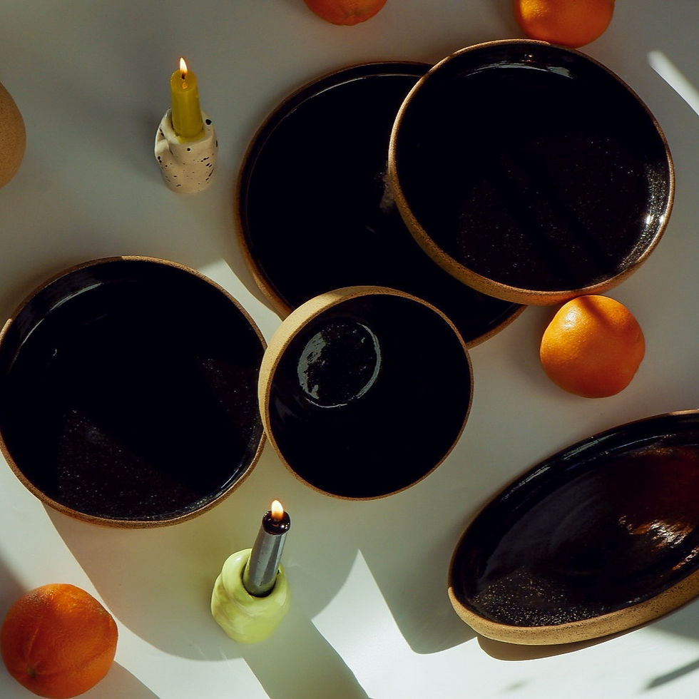 Thumbnail: Tan + Black Dinnerware