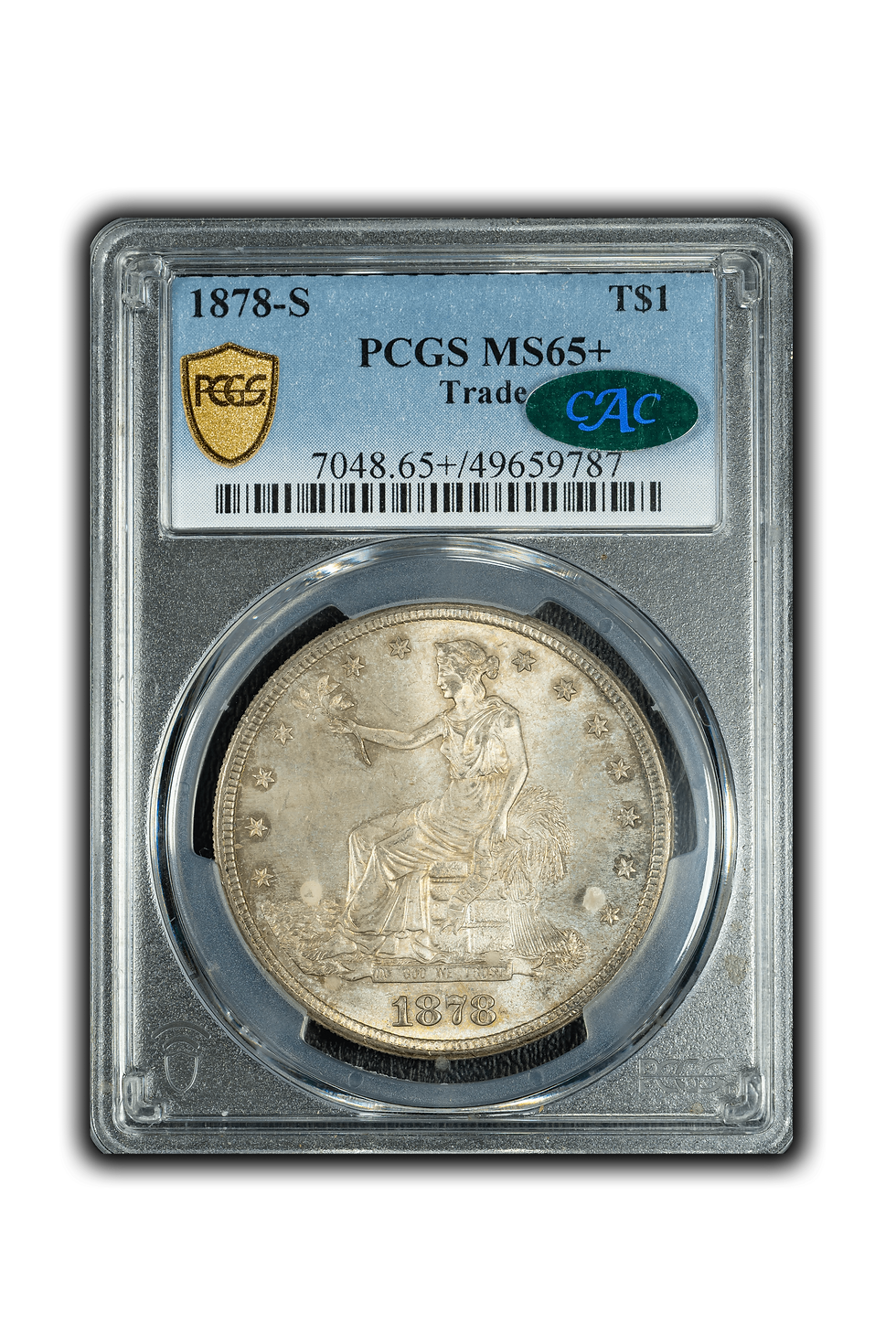 Thumbnail: 1878-S Trade Dollar $1 PCGS MS65+ CAC