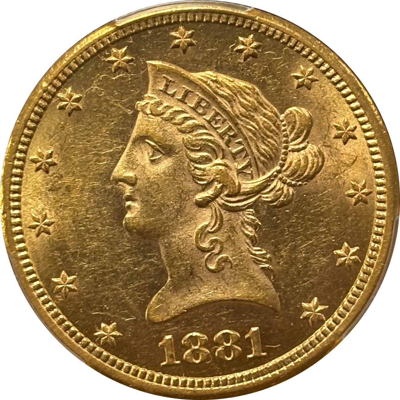 1881-CC $10 Liberty PCGS AU58