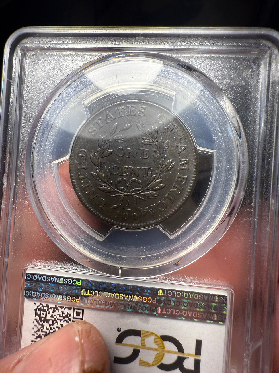 Thumbnail: 1798 Draped Bust Large Cent PCGS AU58 CAC S-184 Ex. Naftzger-Reynolds