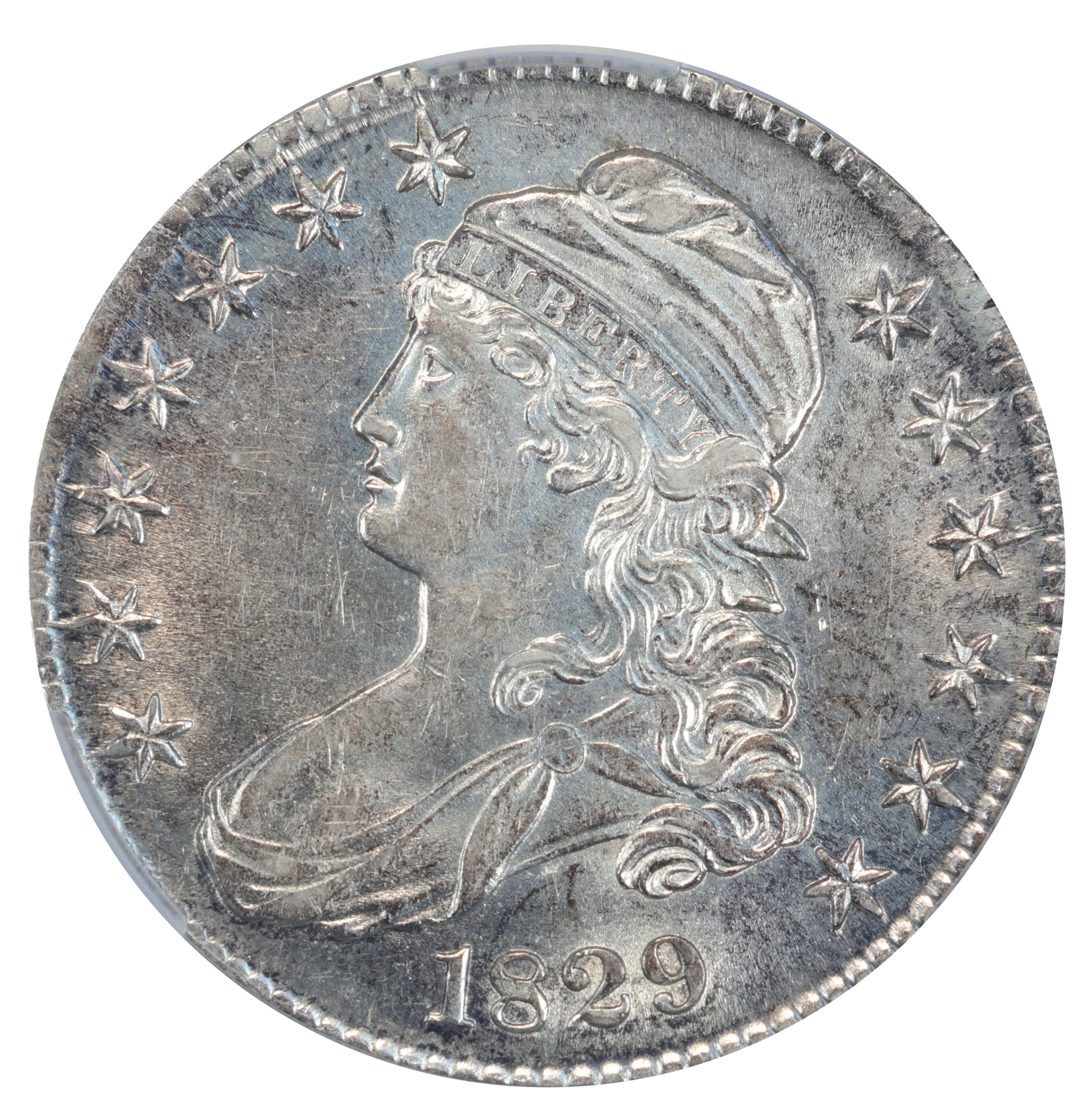 1829 Capped Bust Half Dollar CACG AU55 O-115