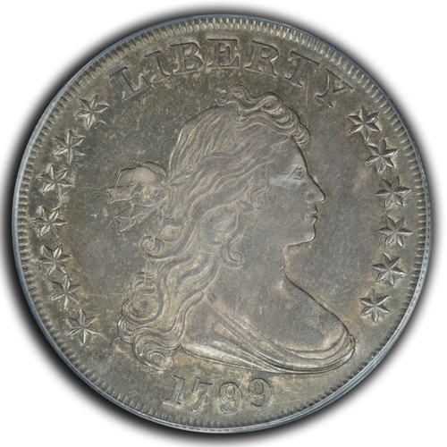 1799年 $1 ドレープバストシルバードル PCGS VG 81799 $1 Draped