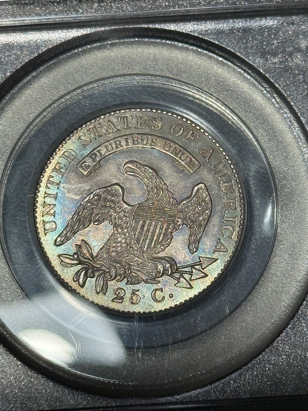 Thumbnail: 1825/4/2 Capped Bust Quarter PCGS MS65 CAC OGH B-2