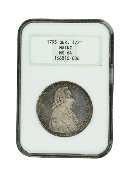Thumbnail: 1795 Germany 1/2 Thaler Mainz NGC MS64