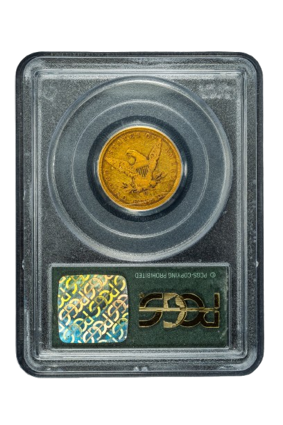 Thumbnail: 1840-D $5 Liberty Half Eagle Tall D PCGS F15 CAC OGH