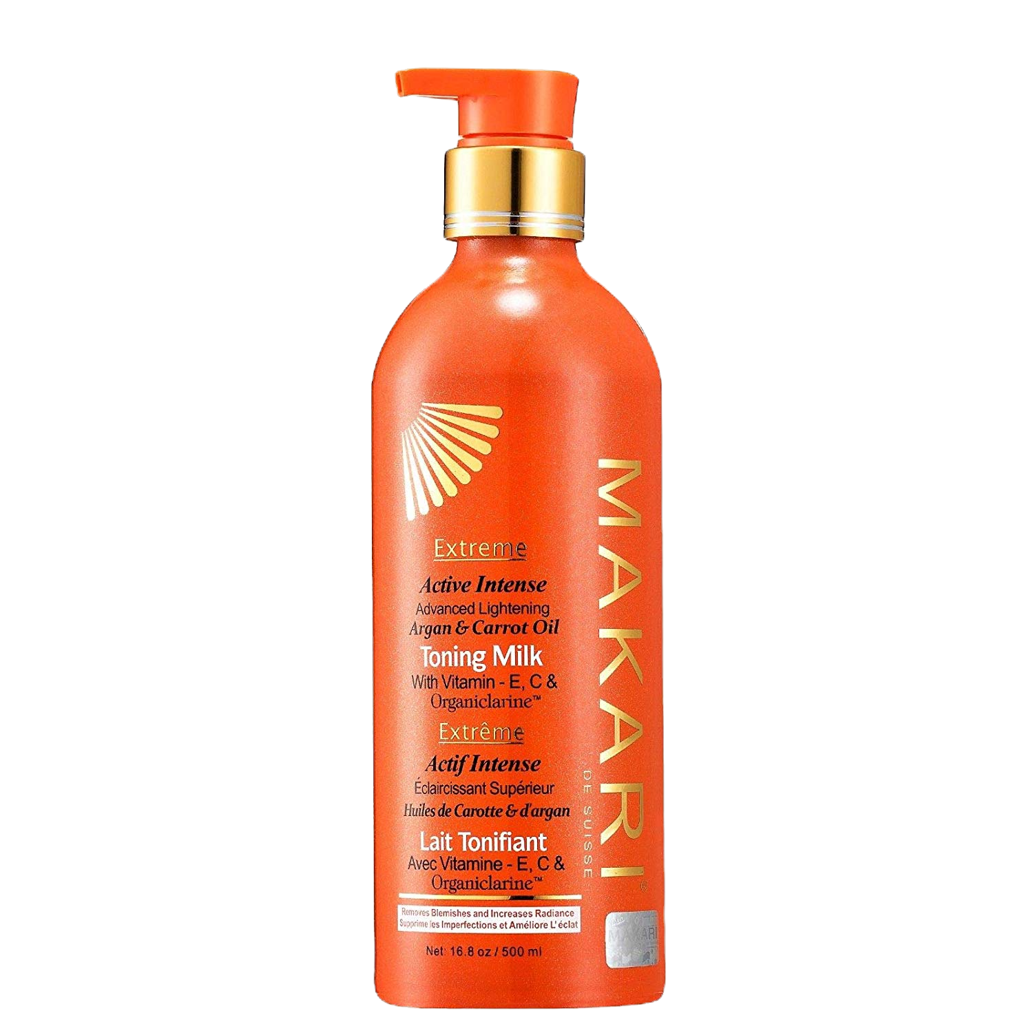 Lait extrême corps Clarifiant à l'huiles d’Argan & de Carotte 500 Ml-Makari