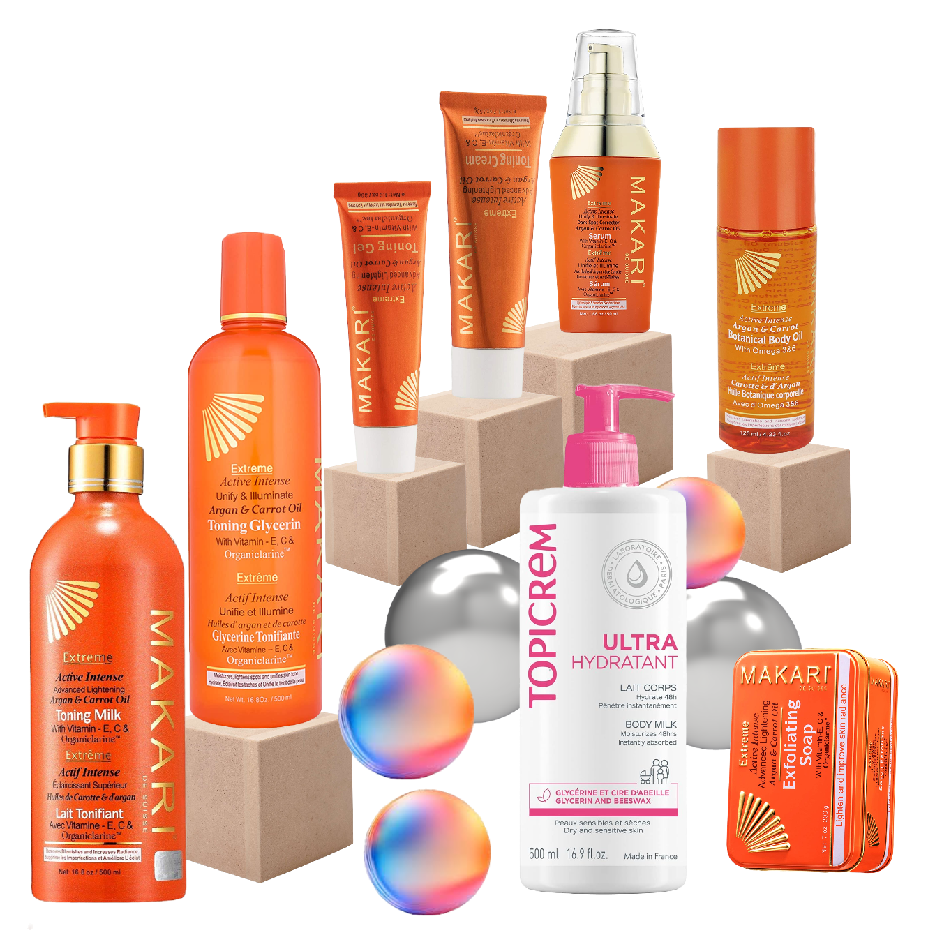 Gamme extrême-Makari et un Lait Topicrem