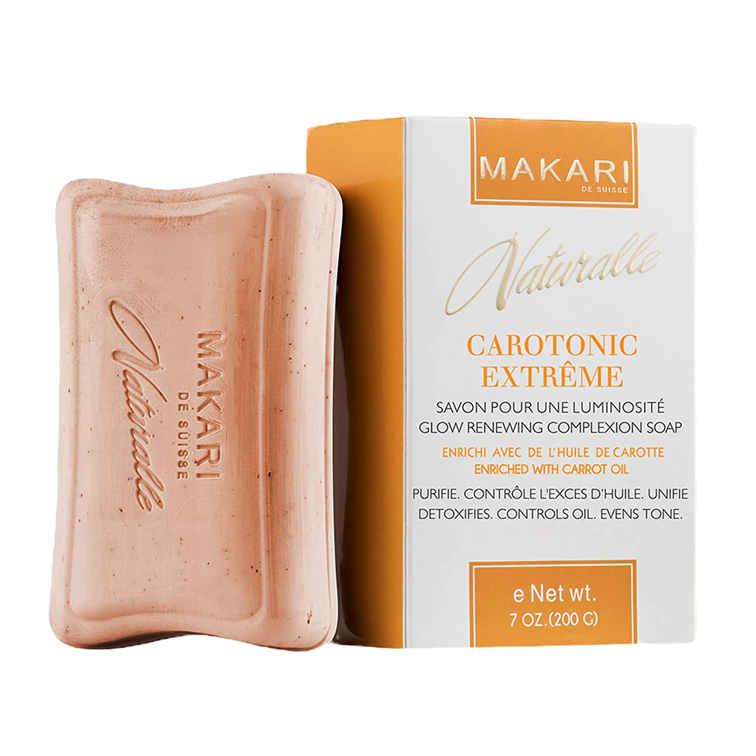 Savon carotonic unifiant anti-âge à base d’huile de Carotte 200 Gr-Makari