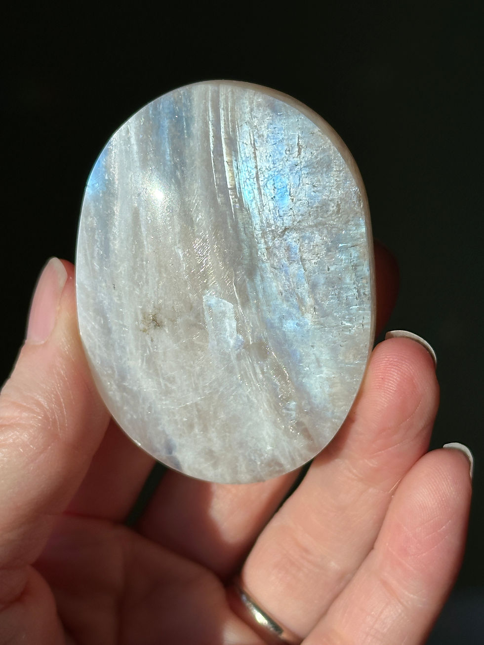 Thumbnail: Blue Flash Moonstone Palmstones