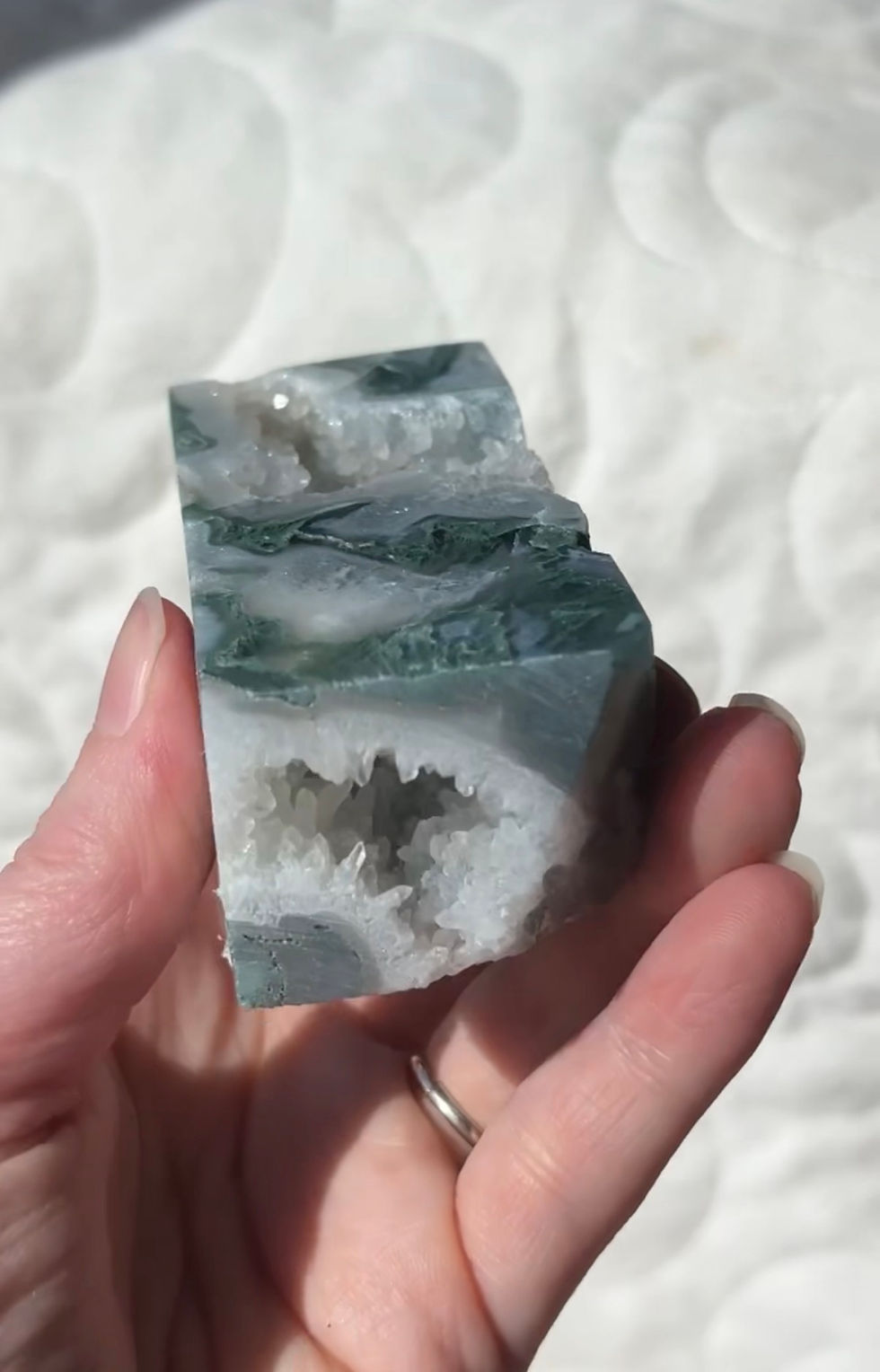 Thumbnail: Druzy Moss Agate Towers
