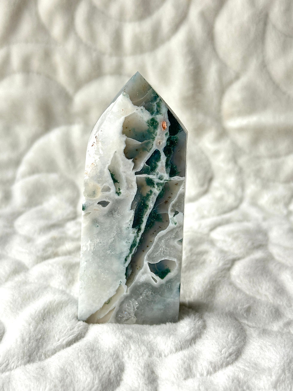 Thumbnail: Druzy Moss Agate Towers