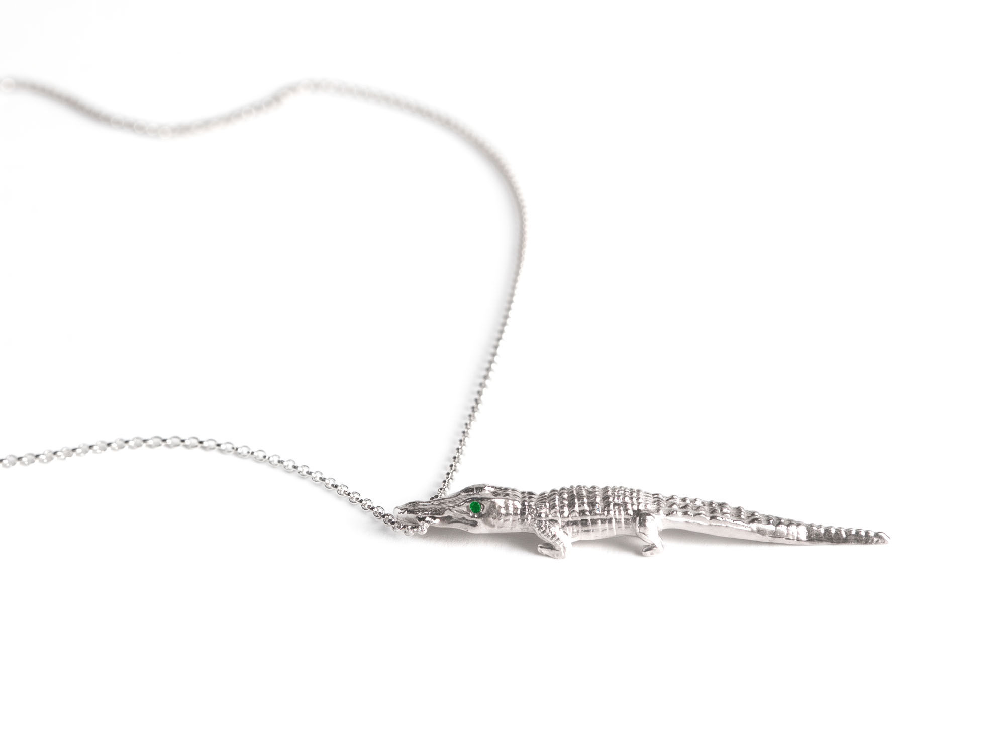 Crocodile Bite Necklace Silver